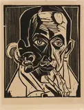 Max Pechstein, Selbstbildnis mit Pfeife (Self Portrait with Pipe)