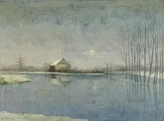 Josef Wedewer, Nebelsonne (Misty Sun), Oil on canvas