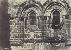 Auguste Salzmann, Jérusalem, Saint Sépulcre, Partie supérieure de la facade, Salt paper print (Blanquart-Evrard)