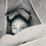 Fritz Henle, Nieves - behind the banana leave, Gelatin silver print, printed