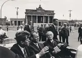 Will McBride, John F. Kennedy, Willy Brandt and Konrad Adenauer in front of Brandenburger Tor, Berlin