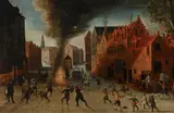 Sebastiaan Vrancx, SAINT MARTIN´S FEAST IN ANTWERP, Oil on canvas (relined)