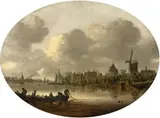 Jan van Goyen, RIVER LANDSCAPE WITH A WINDMILL