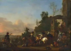 Philips Wouwerman, DEPART FOR A FALCONERY, Oil on panel