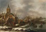 Klaes (Nicolaes) Molenaer, WINTER LANDSCAPE WITH A CHURCHTOWER, Oil on panel