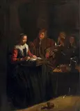 Jan Miense Molenaer, INTERIOR WITH A PILLOW LACE MAKER