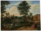 VILLAGE SCENE by Flemish School of the late 17th century, Oil on canvas, sold May 2012
