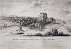 Renier Roidkin, VIEW ON FALKENLUST CASTLE SEEN FROM NORTHWEST, Pen and brush on paper