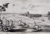 Renier Roidkin, VIEW ON FALKENLUST CASTLE SEEN FROM NORTHWEST, Pen and wash on paper