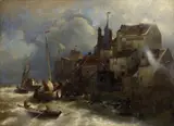 Andreas Achenbach, COASTAL SCENERY AND TOWNSCAPE