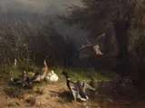 Carl Jutz the Elder, DUCKS AT THE BROOKSIDE