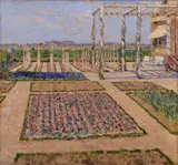 THE ARTIST'S GARDEN IN WITTLAER by Max Clarenbach, Oil on canvas, sold May 2012