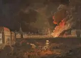 German School 18th century, A FIRE IN THE ZWINGER IN DRESDEN