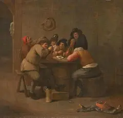 Mattheus van Helmont, TAVERN SCENE, Oil on canvas (relined)
