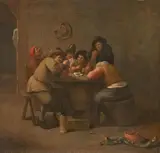 Mattheus van Helmont, TAVERN SCENE, Oil on canvas (relined)