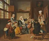 attributed to Jan Josef Horemans the Elder, IN THE SCHOOL, Oil on canvas (relined)