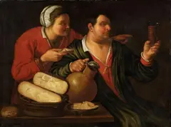 THE MEAL by attributed to Jan van der Schoor, Oil on canvas, sold Mar 2012