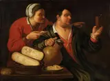 attributed to Jan van der Schoor, THE MEAL, Oil on canvas