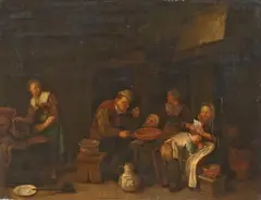 Hendrik de Valk, RURAL INTERIOR, Oil on panel