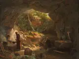 German School 19th century, TWO HERMITS