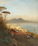 Albert Flamm, THE BAY OF NAPLES, Oil on canvas