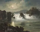 Arnold Jenny, THE RHINE FALLS OF SCHAFFHAUSEN, Oil on canvas (relined)