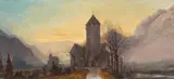 MATZEN CASTLE IN TYROL by attributed to Ludwig Schnorr von Carolsfeld, Oil on canvas, sold Mar 2012