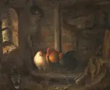 Gustav Süs, CHICKEN PEN, Oil on canvas
