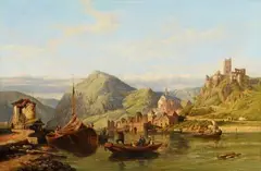 George Clarkson Stanfield, VIEW ON THE RIVER RHINE, Oil on canvas (relined)