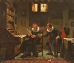AT THE ADVOCAT by Charles Meer Webb, Oil on canvas, sold Mar 2012