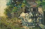Heinrich von Zügel, TWO COWS AND A HERDSMAN
