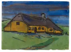 Emil Nolde, Bauerngehöft (Farmstead), Watercolour and ink brush on fine Japan paper