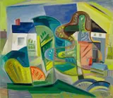 Werner Drewes, New Hope Garden, Oil on canvas