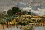 Karl Hagemeister, Landschaft mit Windmühle - Herbst