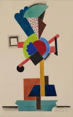 Auguste Herbin, Composition, Juillet 17, Watercolour on firm, lightly textured wove paper