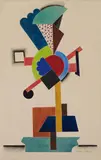 Auguste Herbin, Composition, Juillet 17, Watercolour on firm, lightly textured wove paper