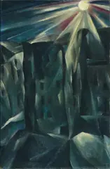 Landschaft bei Mondschein (Moonlighted Landscape) by Wilhelm Kohlhoff, Oil on canvas, sold Dec 2011