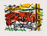 Fernand Léger, Composition aux deux oiseaux, Colour lithograph on ivory-coloured wove paper