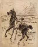 Max Liebermann, Nackter Reiter am Strande - Pferdebändiger (Naked Rider on the Beach - Horse Tamer)
