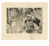 Camille Pissarro, Bauernmädchen, die Füße waschend (Farm Girl washing her Feet)