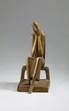 Emy Roeder, Sinnende (sitzend auf Bank), Bronze sculpture