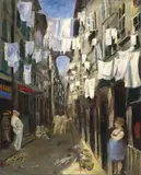 Karl Schwesig, Gasse in Marseille, Oil on canvas