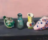 Klaus Fußmann, Untitled (still life with bottle and cloth)