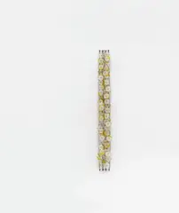 Jacob Hashimoto, Untitled, Wall object: octogonal pergamin elements, partially overworked with acrylic, each mounted with threads in several levels on delicate wooden construction, overall dimension