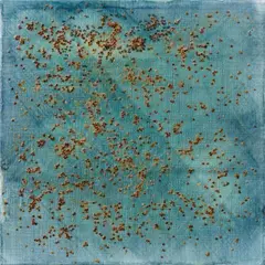 Georg Herold, Untitled, Caviar, numbered, acrylic and lacquer on canvas