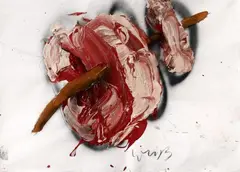 Untitled (skewer) by Dieter Krieg, Acrylic and spray paint on paper, sold Dec 2011