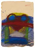 Markus Lüpertz, Donald Duck (Dithyrambe), Mixed media on two-ply, heavely creased packing paper with irregular margins approx