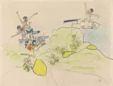 Roberto Sebastian Echaurren Matta, Untitled (La Guerre), Colour crayon and pencil on Arches wove paper