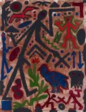 A. R. Penck, Untitled (the blue hen)