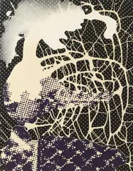 Sigmar Polke, Untitled, Acrylic, dispersion and intereference colour on printed fabric